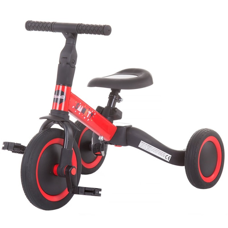 Tricicleta si bicicleta Chipolino Smarty 2 in 1 red :: Chipolino