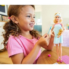 Set Barbie by Mattel Wellness and Fitness papusa cu figurina si accesorii GJG55 :: Barbie