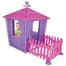 Casuta cu gard pentru copii Pilsan Stone House with Fence purple :: Pilsan