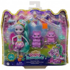Papusa Enchantimals by Mattel Deanna Dragon Family cu 3 figurine si accesorii :: Enchantimals