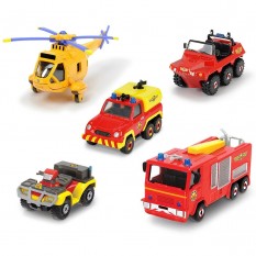 Set Dickie Toys 4 masinute si un elicopter Fireman Sam :: Dickie Toys